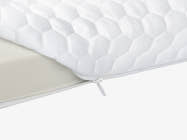 zipper close up of  Brooklyn Bedding 4-lb Memory Foam Topper