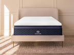 bedroom with  Brooklyn Bedding 4-lb Memory Foam Topper on a mattress