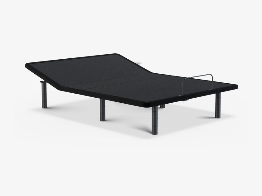 Ascension® Luxe Adjustable Power Base shown in an anti-snore position with the head slightly elevated on a light gray background.