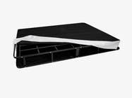 Brooklyn Bedding Ascension® Bi‑Fold Foundation angled with cover off corner
