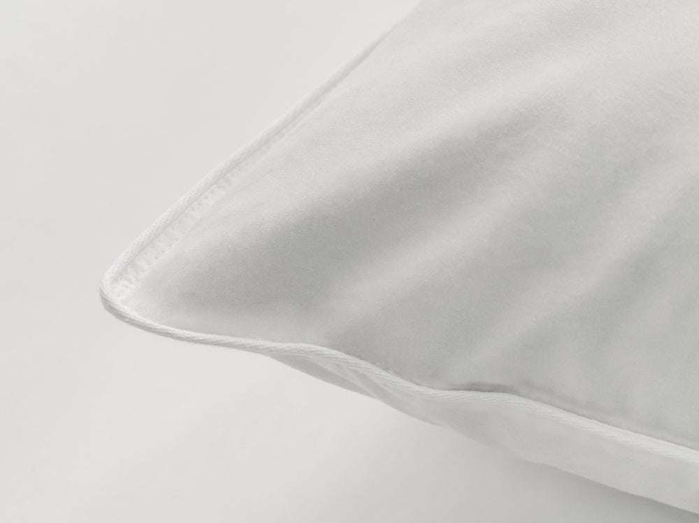 Feather down pillow detail shot
