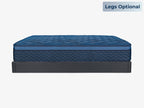 Brooklyn Bedding The Foundation no legs, badge reads "legs optional", Brooklyn Bedding Signature Hybrid sits on top, side view
