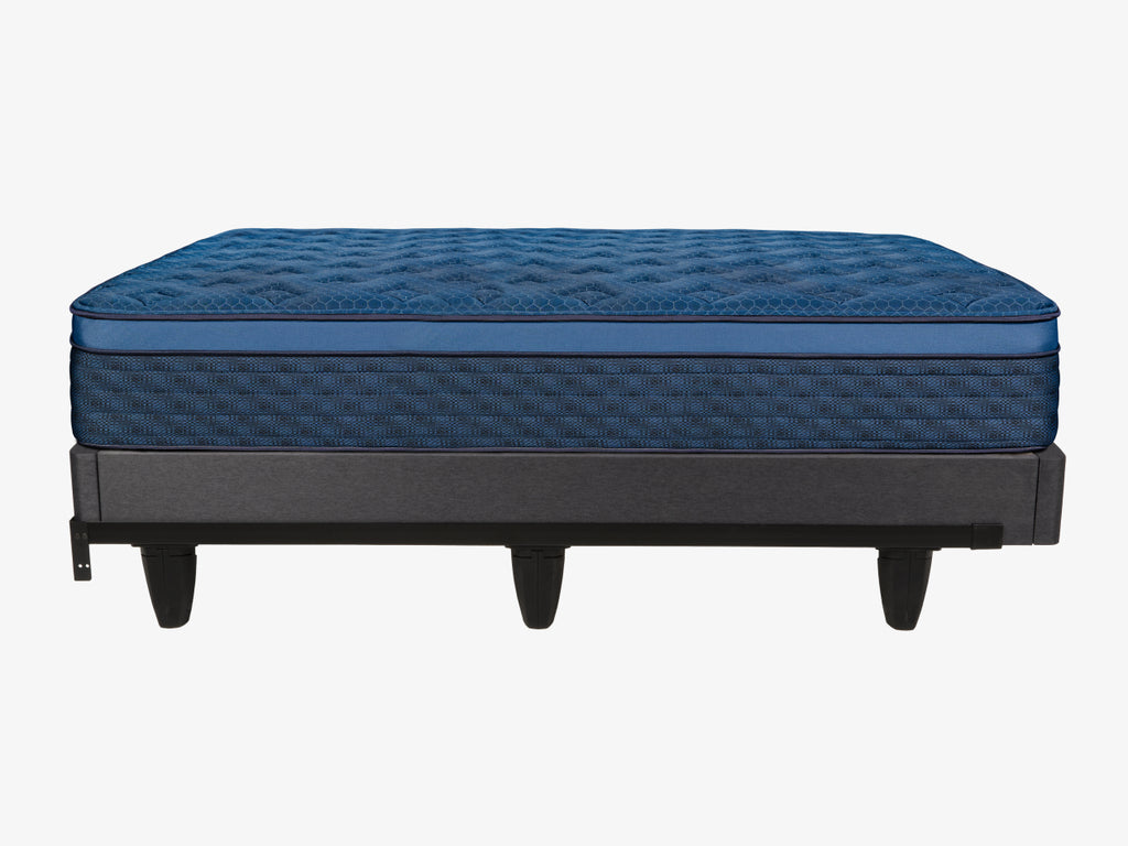 Brooklyn Bedding The Frame with brooklyn bedding's Signature Hybrid Mattress side view