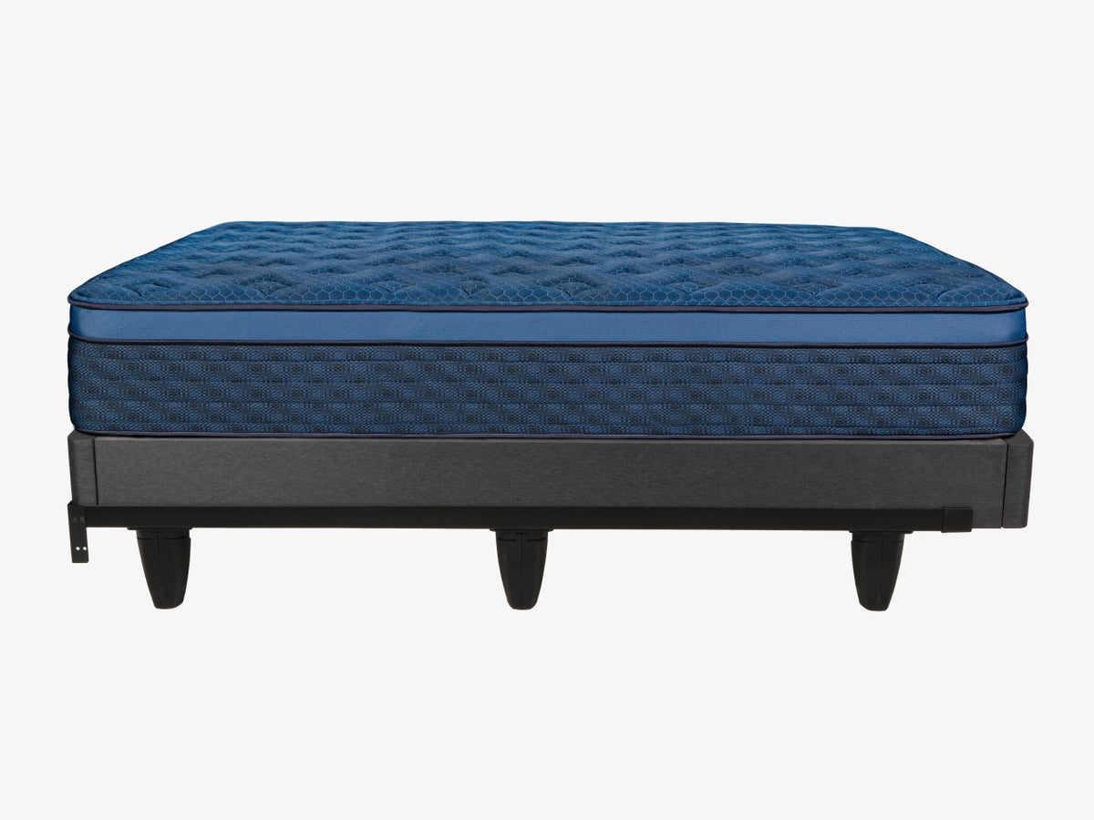 Brooklyn Bedding The Frame with brooklyn bedding's Signature Hybrid Mattress side view