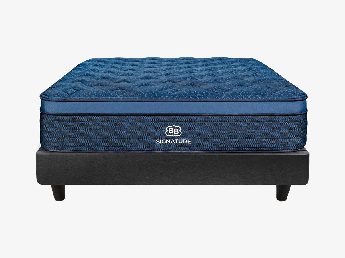 Brooklyn Bedding The Frame with brooklyn bedding's Signature Hybrid Mattress front view