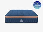Front view of the Brooklyn Bedding Aurora Luxe Cooling mattress on a light gray background with a badge reading “Sleepopolis Best Mattress For Hot Sleepers 2024.”