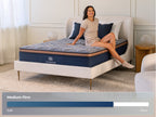 lifestyle scene with  Brooklyn Bedding CopperFlex Mattress and firmness chart of Medium firm