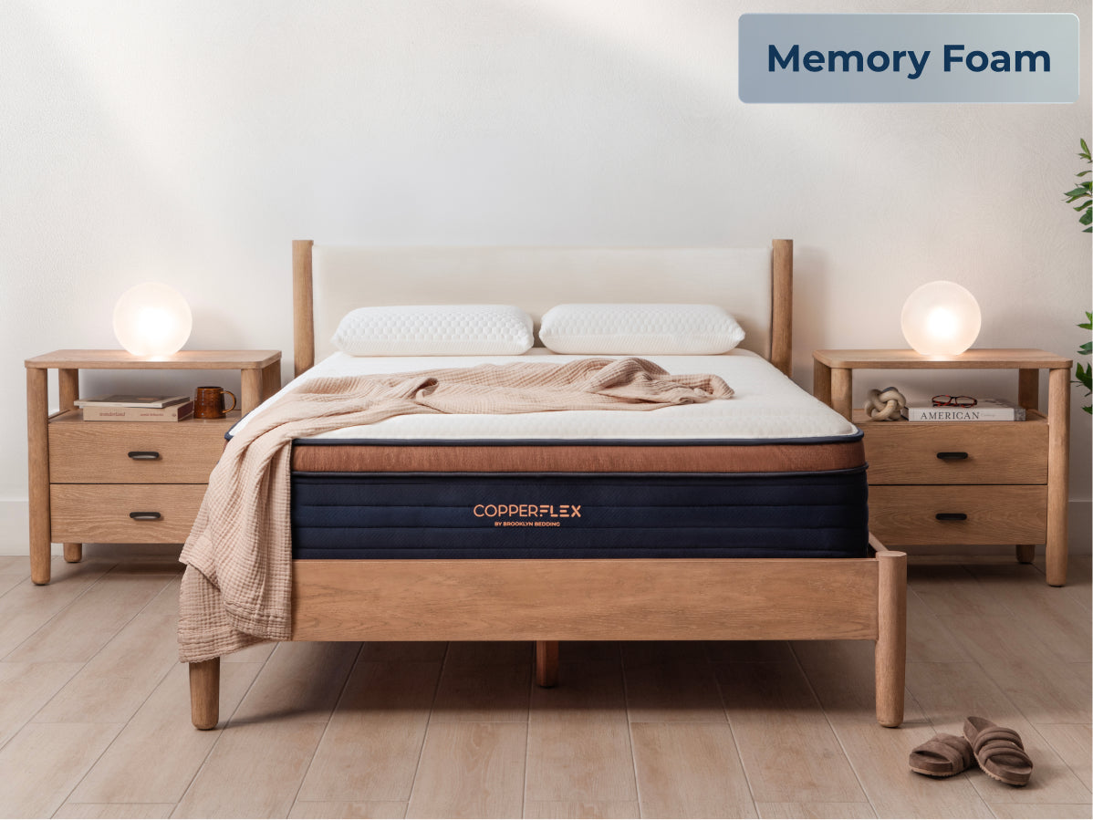 "Memory Foam" lifestyle scene of  Brooklyn Bedding CopperFlex Pro