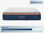 Brooklyn Bedding CopperFlex Pro front view with "Memory Foam" version and a firmness graphic of Medium Firm