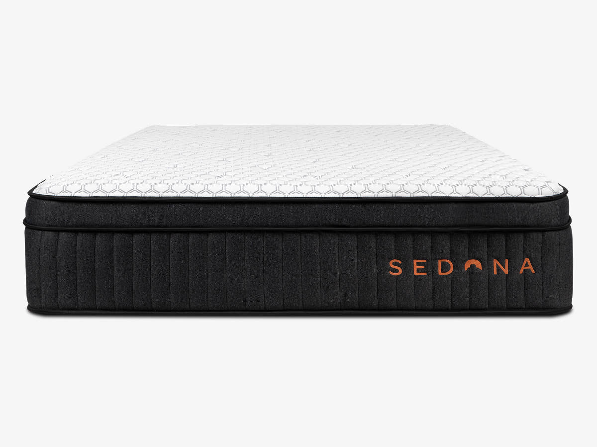 Front view of the Sedona Elite mattress on a light gray background.