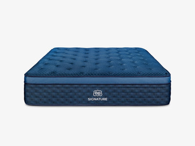 Front view of the Brooklyn Bedding Signature Hybrid mattress on a light gray background.