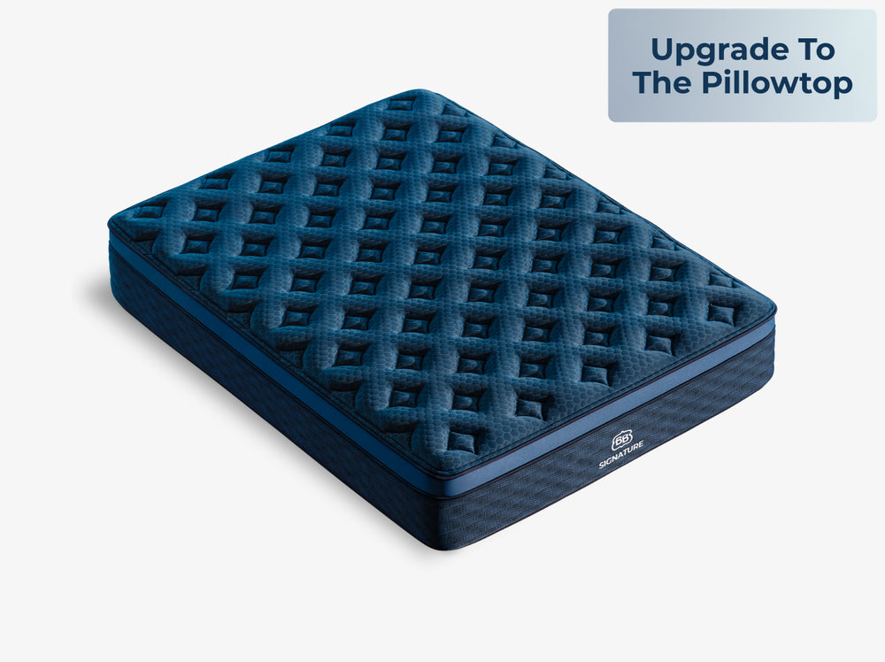 Signature Hybrid angled with pillowtop upgrade badge