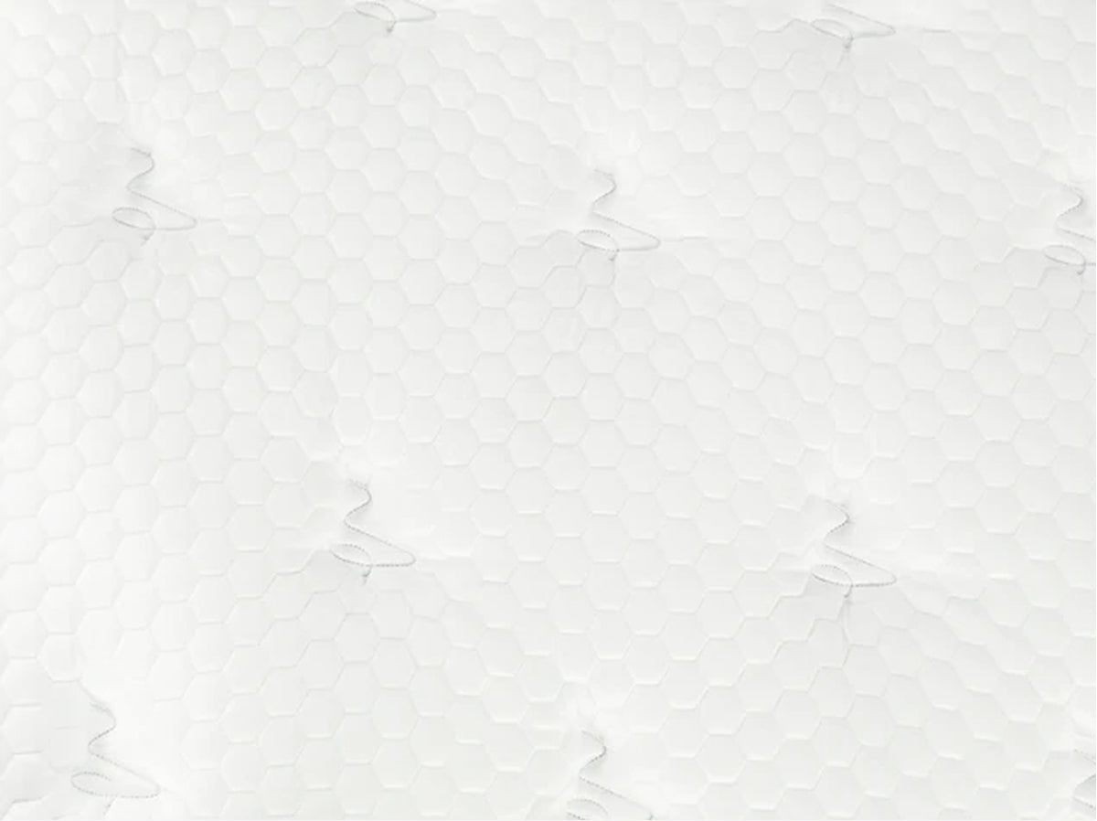 close up shot of top tufted fabric for Titan Plus Luxe with cooling hexagon shapes