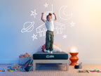  Brooklyn Bedding Kids Mattress with kid jumping on mattress in kids bedroom scene.
