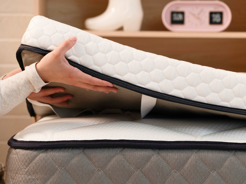 close up view of set of Brooklyn Bedding CopperFlex® 301 Mattress Topper