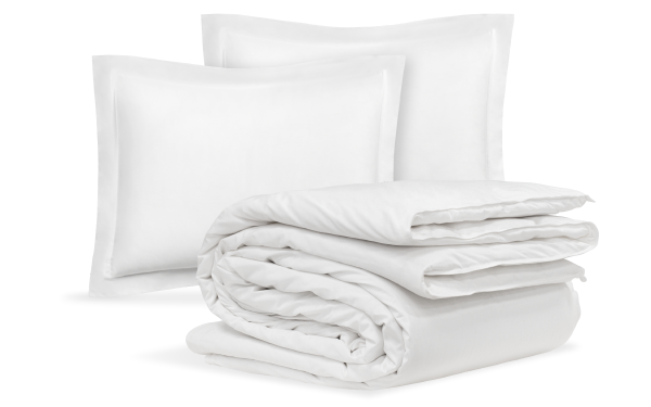 lifestyle room scene of Brooklyn Bedding Cotton Blend Duvet Cover Set
with badge 