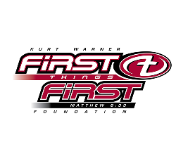 Logo of First Things First Foundation with red and black design on a white background