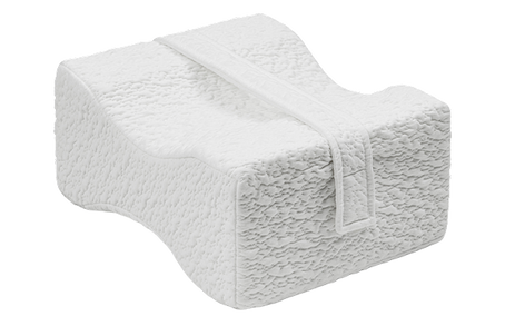 Brooklyn Bedding Knee Pillow with bed and foam pillows