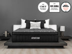 Brooklyn Bedding Spartan Mattress, with badges "cnet best mattress for athletes, Men's Journal best mattress for side sleepers and Sports Illustrated best overall mattress for athletes"